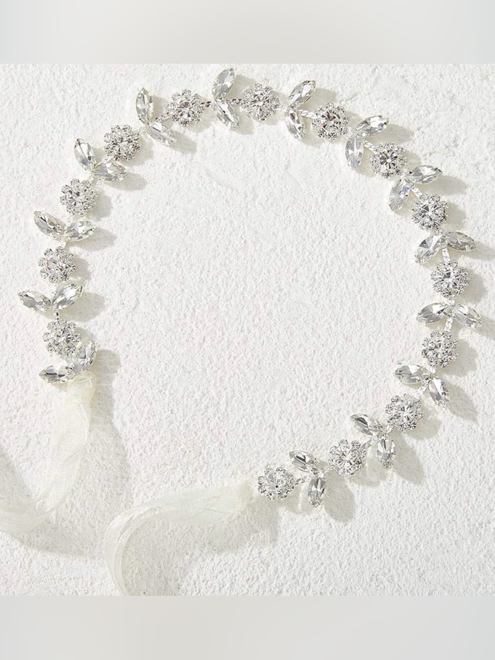 Crystal Flower Girl Headband - Silver